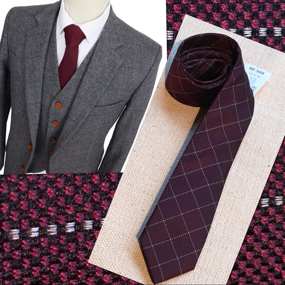 BURGUNDY VAN GILS 100% SILK TIE